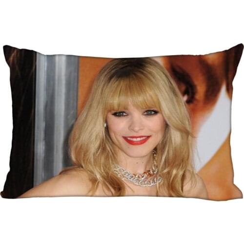 Nice Rachel McAdams Pillowcase Satin Fabric Bright Smooth Rectangle Zipper Pillow Cases Home Wedding Friend Gift
