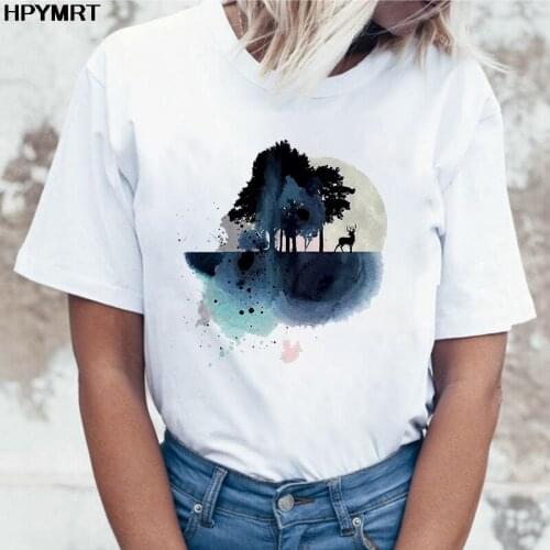 New summer Women Clothes T Shirt Female Harajuku T Shirt fashion hipster Tops casual Aesthetics Mountain O-neck t-shirt clothing