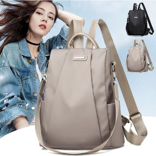 2021 Hot Womens Backpack Casual Nylon Solid Color School Bag Fashion Detachable Shoulder Strap Shoulder Bag