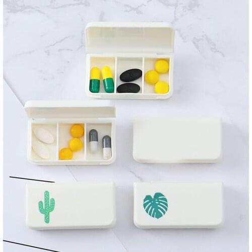 Portable Medicine Box Pill Box Mini Plastic Pill Boxsealed Pill Box Compartment Storage Box Travel Case Holder