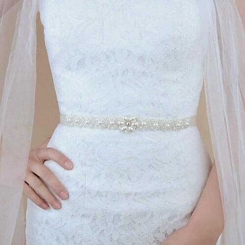 Trendy Handmade Belts Wedding Belt Bridesmaid Pearl Rhinestone Bride Dress Ceremony Dress Accessories For Women Wedding Dress