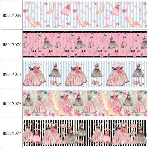 22MM 25MM 38MM 50MM 75mm Printed Pattern on Grosgrain Ribbon for diy ribbon