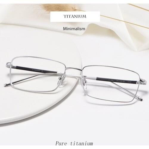ELECCION Vintage Pure Titanium Glasses Frame Men Square Optical Myopia Prescription Eyeglass Frame Business Luxury Brand Eyewear