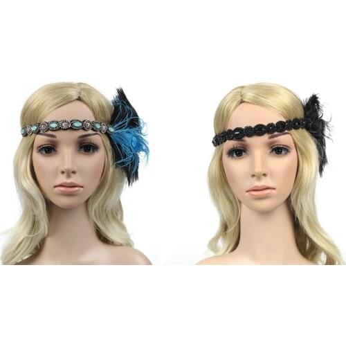 Vintage Indian Feather Fascinator Headband 1920s Style Hairband Wedding