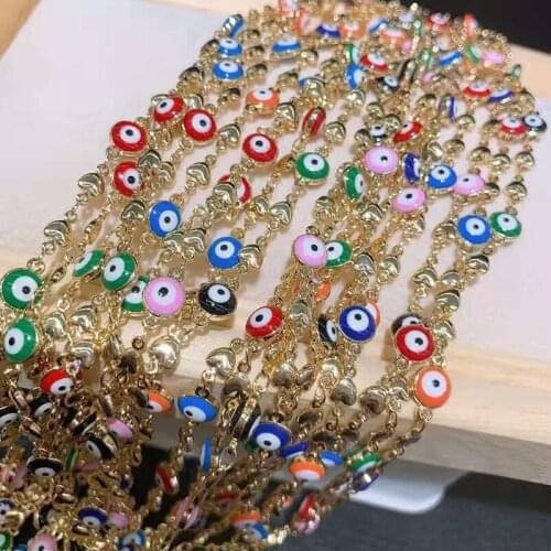 40'' New style Golden plated Paved Necklace Angel eyes Pendant Chain Jewelry Connector DIY Fine Jewellery Making