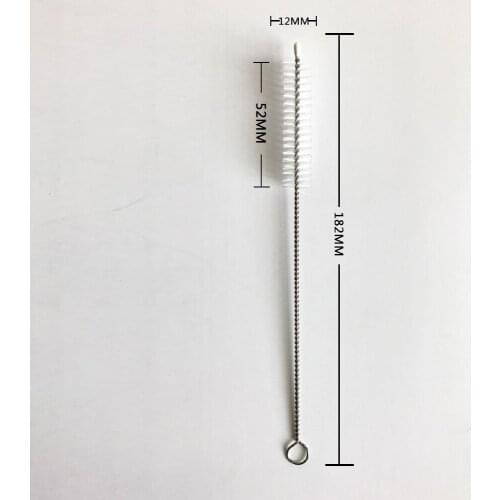 WOWSHINE Free shipping 50pcs/lot Thickened Stainless steel straw brush bottle brush 182mm long fit for diameter 10mm/12mm straws