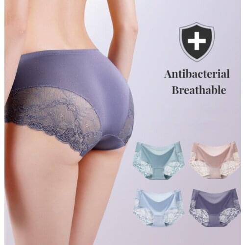 Womens Panties Ice silk Soft Intimates Underwear For Women Seamless Mid-waist Panties Women Sexy Lingerie Briefs Underpants