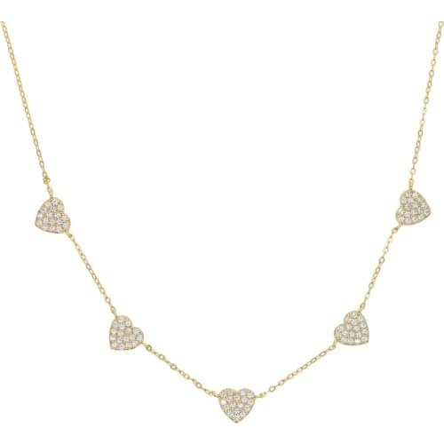 Micro pavd zirconia 925 Sterling Solid Silver Love Heart Pendent Necklace For Women Jewelry