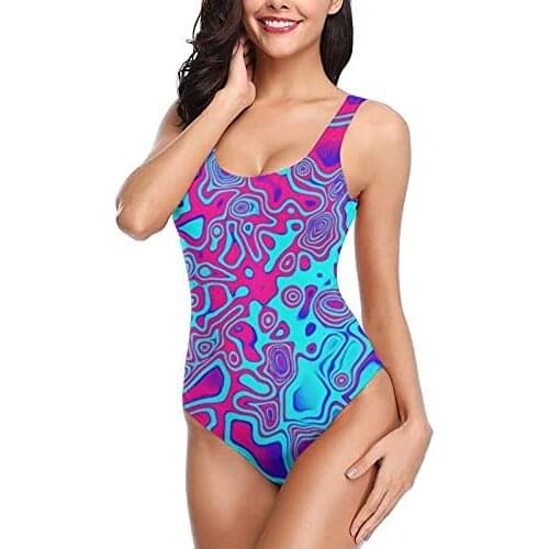 Womens Bikini Circle Tie Dyes Backless Bikini Sexy Ladies Summer Bathing Swimwear High Waisted Bikini