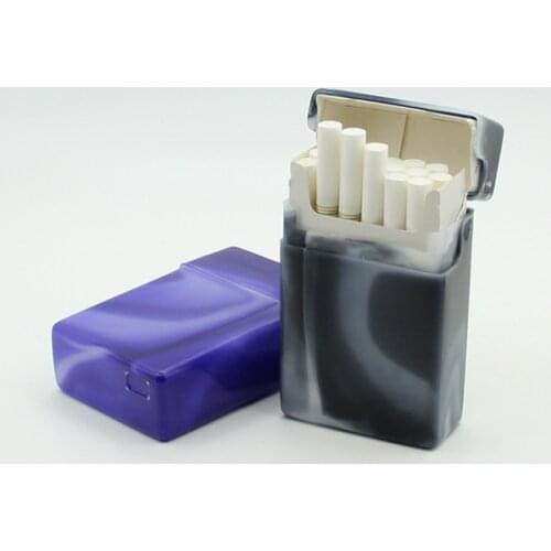 1Pc Plastic Cigarette Case Portable Cigarettes Box 20 Capacity Cigarette Holder Container Protective Cover Smoking Accessories