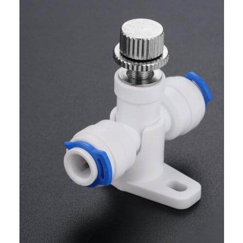 1pc RO Water Flow Control Valve Reverse Osmosis 1/4"OD Hose Adjust Regulator Connector Pure Water Speed Controller POM Plastic