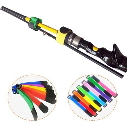 10pcs Reusable Fishing Rod Tie Holders Straps Belts Suspenders Fastener Hook Loop Cable Cord Ties Belt Fishing Tools Accessories