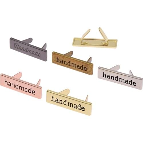 10PCS/pack High Quality Alloy Labels Handmade Pattern For Jeans Shoes Bags Tags DIY Craft Decoration Accessories