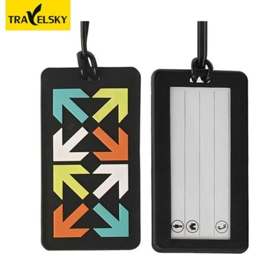 12pcs/set Fashion Travel Luggage Tag PVC Bags Tags Pull Rod Box Sign suitcase tag travel men 5 Color Choice Free Shipping 13101