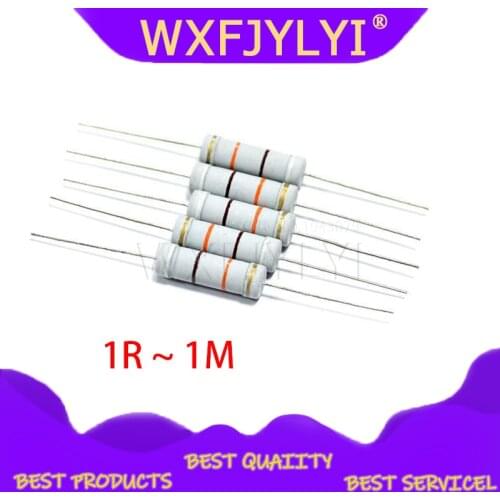 200pcs 5W Carbon Film resistor 5% 1R ~ 1M 2.2R 10R 22R 47R 51R 100R 150R 470R 1K 4.7K 10K 47K 1 2.2 10 22 47 51 100 150 470 ohm