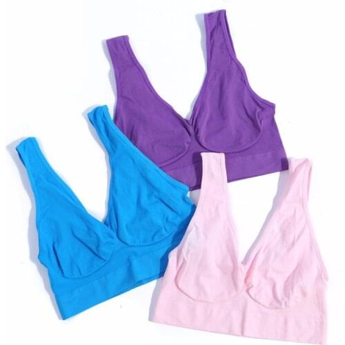 3Pcs/Set Sexy Single Layer Sport Bras Women Sexy Yoga Shirt Padded Sports Bra Push Up Wireless Tank Tops Shapewear Free Shipping