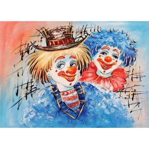 3D Diamond Embroidery Couple clown picture of Rhinestones Mosaic 5D DIY Diamond Painting Full square / Round Decor crafts FG1196