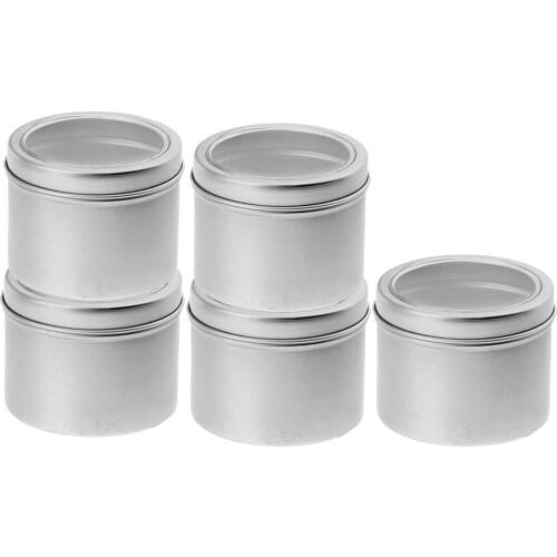 5Pc 100ml Empty Aluminium Cosmetic Pot Jar Tin Container Case with Screw Lid