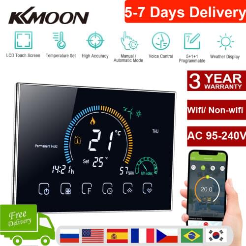 Wi-Fi Thermostat Programmable Termostato Wifi Caldera Gas Water Boiler Six Period Voice APP Control LCD For Echo Google Home