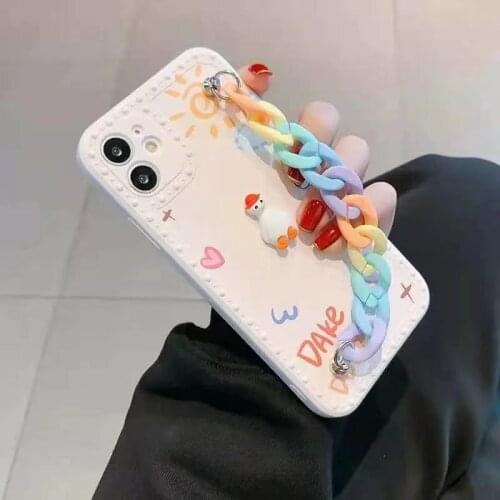 Fun three-dimensional duck bracelet phone case for iphone 12 Pro Max MiNi 11 Pro Max X XR Huawei P40 P30 P20 Pro