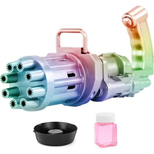 Child Toys Gatling Bubble Gun Strong Tightness Bubble Maker Kids Automatic Soap Water Bubble Machine For Summer Outdoor Indoor