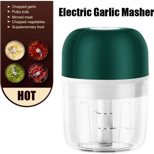 Electric 250ML Garlic Masher Vegetable Grinder Wireless Portable Electric Crusher Electric food Garlic Machine kitchen Tools