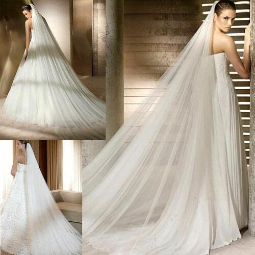 2 Layer Same Length 3M x 3M White / Off white / Ivory Wedding Veils Extra Wide Veil Cathedral Bridal Veil Metal Comb