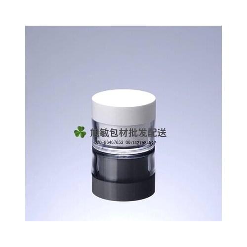 Capacity 30g PS Transparent white flat cap liner cream jar,plastic 30g cosmetic bottles