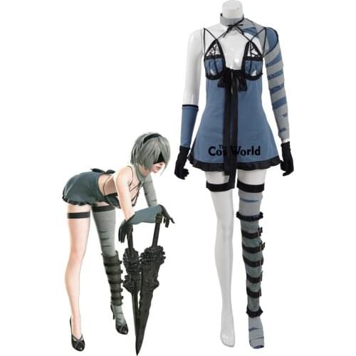 NieR:Automata 2B DLC YoRHa No. 2 Type B Heroine Tube Tops Dress Uniform Outfit Games Cosplay Costumes