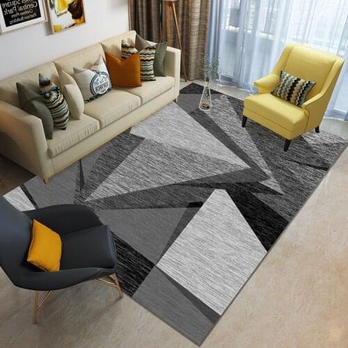 European And American Minimalist Geometric Style Bedroom Carpets, Machine Washable Floor Mats, Non-Slip Floor Mats For Bathrooms