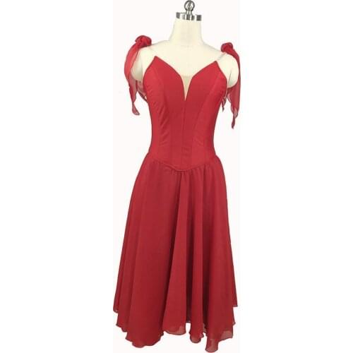 Red Modern Dance Ballet Professional Tutu Costume Peach Cream Cupid Variation Ballet Skirt Dream Scene Peach Pink Ballet Costume