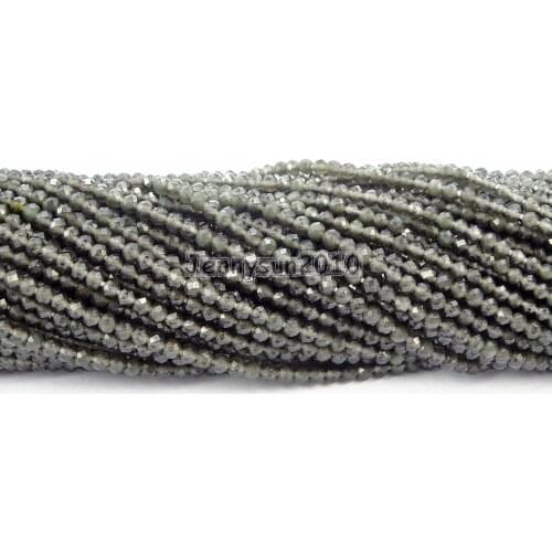 Brilliant Cut Shining Natural Black Catss Eye Opal Gems Stone 2mm~2.7mm Faceted Round Beads Jewelry Making 2 Strands/Pack