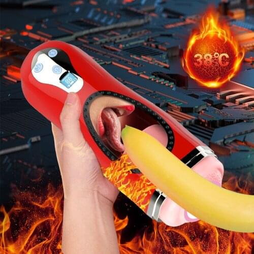 7 Frequency Tongue Licking Oral Sex Cup Male Masturbation Cup Adult Products Deep Throat Male Masturbator Pussy Sex Toys for Man