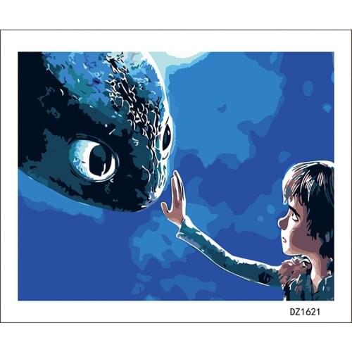 Dragon Master Cartoon Painting By Numbers Figure Picture Canvas By Numbers Modern Abstract Handpainted Oil Painting For Home