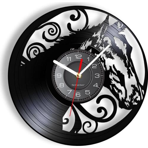 Horse Head Design Vinyl Record Wall Clock Stallion Horse Silhouette Interior Modern Wall Art Home Decor Clock Equestrianism Gift