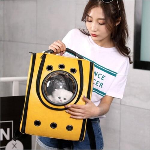 New fashion pet space capsule dog travel carrier space leather capsule pet dog carrier backpack sports outdoor pet puppy cat bag