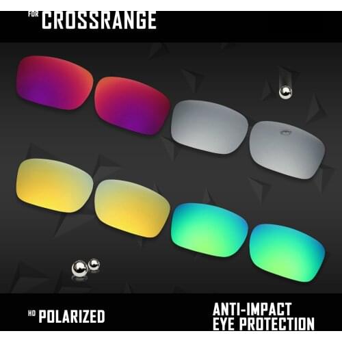 OOWLIT 4 Pairs Polarized Sunglasses Replacement Lenses for Oakley Crossrange OO9361-Silver & Midnight sun & Gold & Green