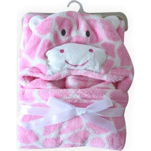 0-2 Years Old Spring and Autumn Animal Shapes Yellow Lions / White Dog / Pink Cow / Pink Pig Flannel Cloak Monolayer FTRQ0005