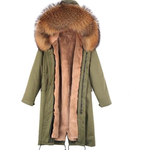 Real fur coat new fashion Real fox fur collar winter mens clothing Removable thickened jacket X-Long Parka coat