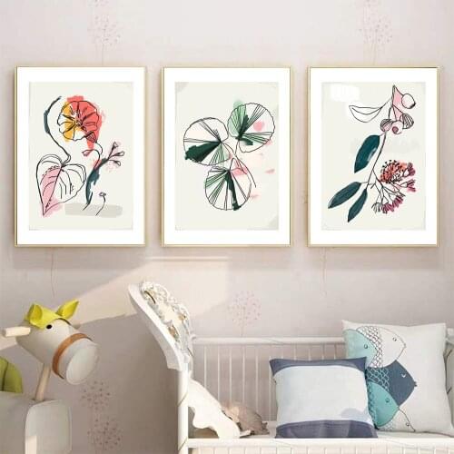 Pastoral Flower Abstract Canvas Painting Wall Art Print Lily Morning glory Poster Picture Decor Painting Living Room Home Decor