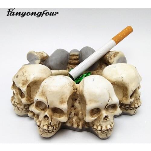 Skull Ashtray Silicone Mold Fondant Cake Mold Resin Gypsum Chocolate Candle Candy Mold Free Shipping
