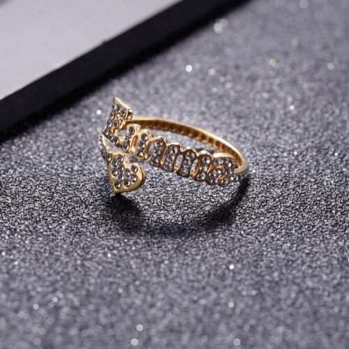 Personalized Iced Out Ring Engagement Wedding Handmade Zirconia Micro Pave Rings Simple Luxury Ring for Women customize