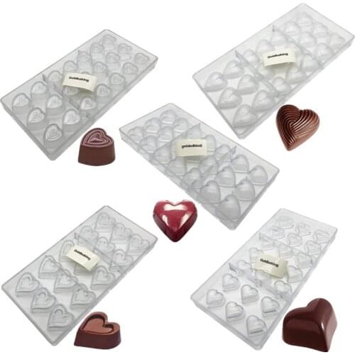 Poly Carbonate 3D Heart Chocolate Mold Polycarbonate DIY Chocolate Mould
