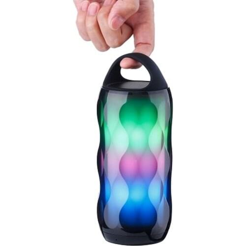 SMTPDT Portable Subwoofer Bluetooth Speaker 3D Stereo Surround Speaker with Colorful LED Light Support TF Card Play Handsfree
