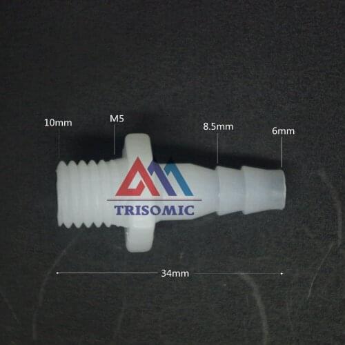 6mm-M10 Straight Connector Plastic pipe Fitting Barbed Connector with thread Material PE Joiner Fitting Aquarium Fish Tank