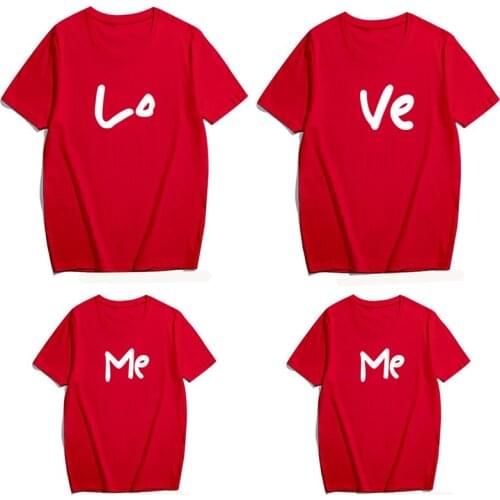 Family Matching Outfits LOVE Me Letter Print Daddy Mom Kids T-shirt Baby Bodysuit Family Look Clothes