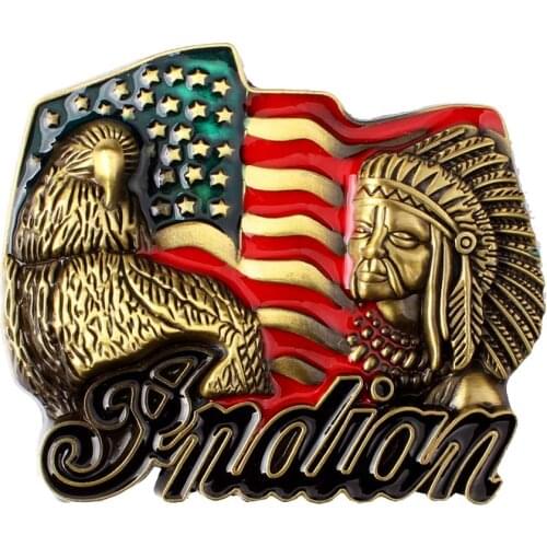 Stylish Hip Hop Indian Chief Eagle Engraved Belt Buckle Western Cowboy Cowgirl Jeans Accessories 8.5 x 6.8 cm