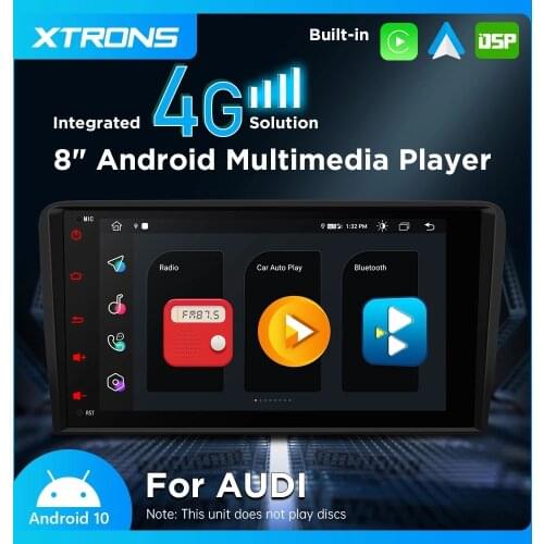 XTRONS 8'' Android 10.0 Car Stereo Player Radio for Audi A3 8P 2003 - 2012 S3 RS3 2011-2012 Carpaly 4G Carplay DSP WiFi NO DVD