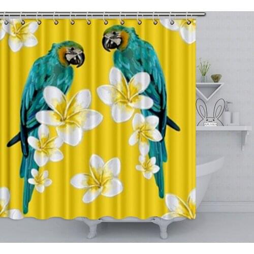 Aplysia Animal 24 Multi-Style Cartoon Parrot Shower Curtain 72 x 72 Inches Extra Long Waterproof Bathroom Curtain with Hooks
