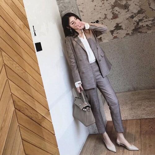 Women pant suits formal new style womens fashion solid color temperament commuter suit womens suit womens suits set 2 pieces